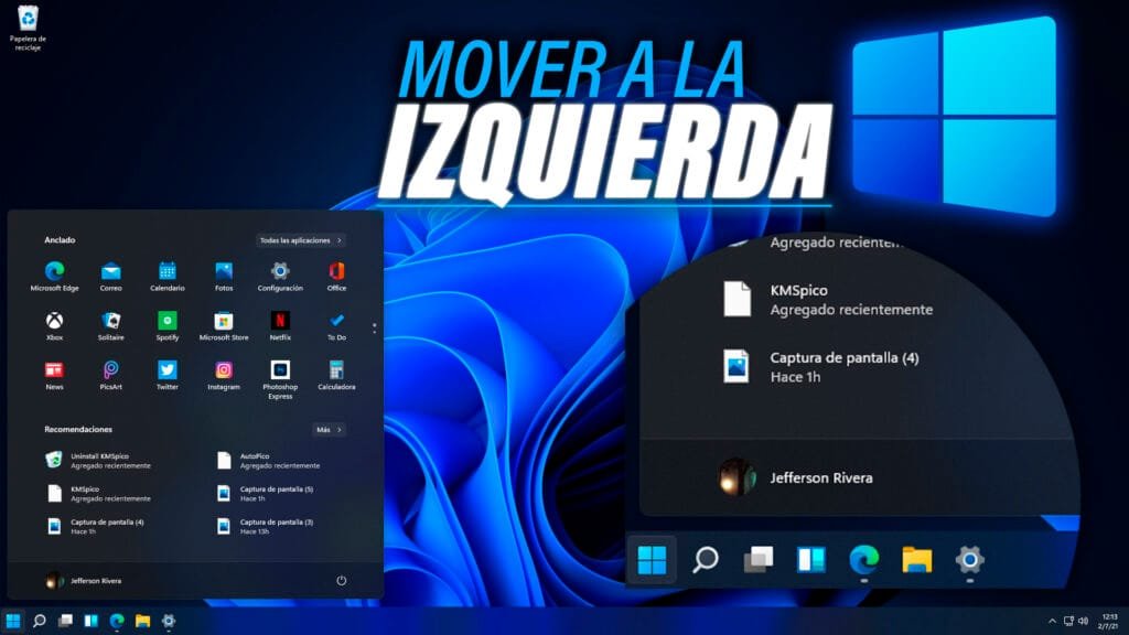 Windows 11: Pon el menú de inicio a la izquierda
